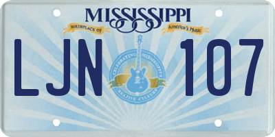 MS license plate LJN107