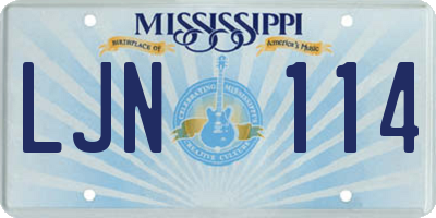 MS license plate LJN114