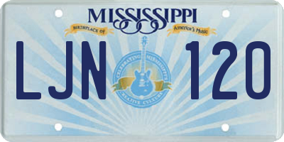 MS license plate LJN120
