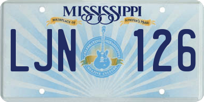MS license plate LJN126