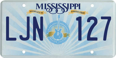 MS license plate LJN127