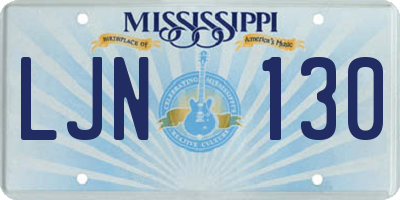 MS license plate LJN130