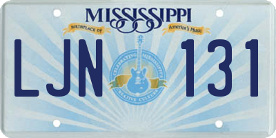 MS license plate LJN131