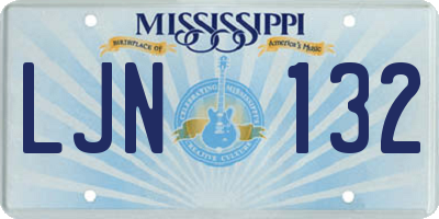 MS license plate LJN132