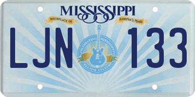 MS license plate LJN133