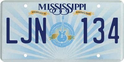 MS license plate LJN134
