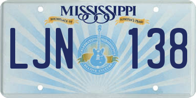 MS license plate LJN138