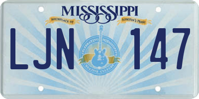 MS license plate LJN147