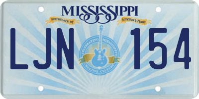 MS license plate LJN154