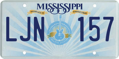 MS license plate LJN157
