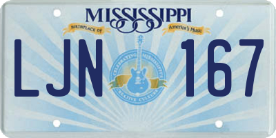 MS license plate LJN167