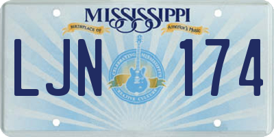 MS license plate LJN174