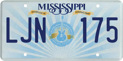 MS license plate LJN175
