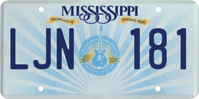 MS license plate LJN181