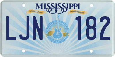 MS license plate LJN182
