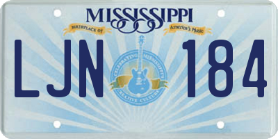 MS license plate LJN184