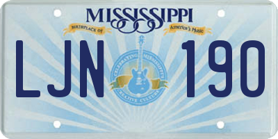MS license plate LJN190