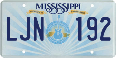 MS license plate LJN192