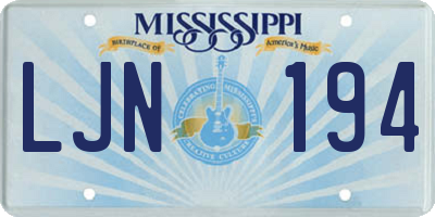 MS license plate LJN194