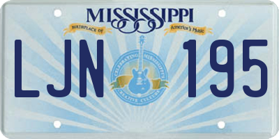 MS license plate LJN195