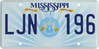 MS license plate LJN196