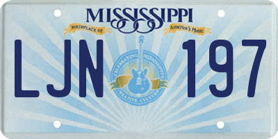 MS license plate LJN197