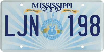 MS license plate LJN198