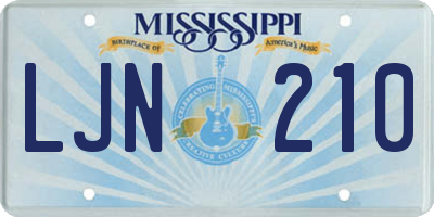 MS license plate LJN210