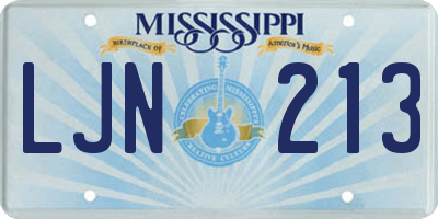 MS license plate LJN213