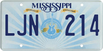 MS license plate LJN214