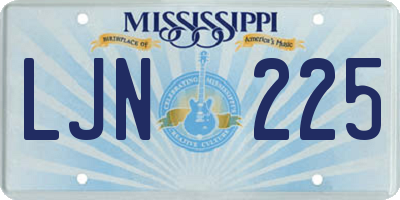MS license plate LJN225
