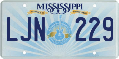 MS license plate LJN229
