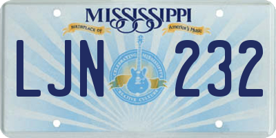 MS license plate LJN232