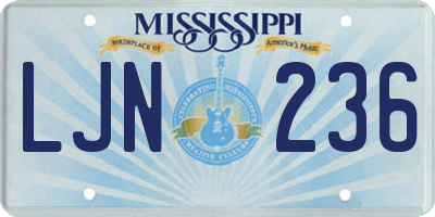 MS license plate LJN236