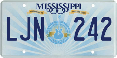 MS license plate LJN242
