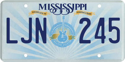 MS license plate LJN245