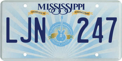 MS license plate LJN247