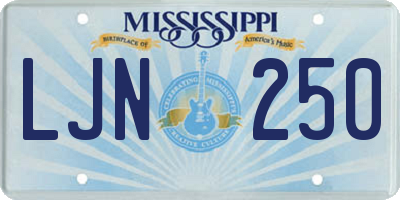 MS license plate LJN250