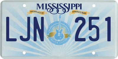 MS license plate LJN251