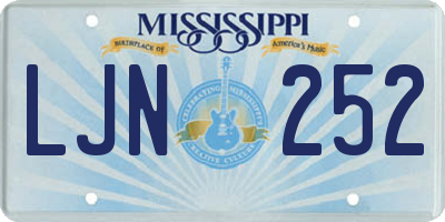 MS license plate LJN252