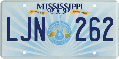 MS license plate LJN262