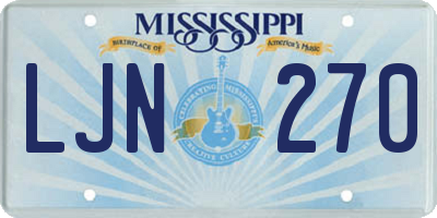 MS license plate LJN270