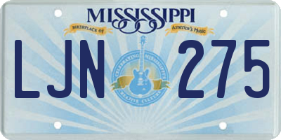 MS license plate LJN275