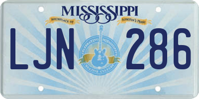 MS license plate LJN286