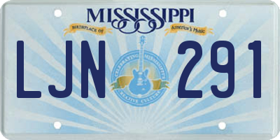 MS license plate LJN291