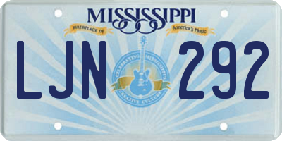 MS license plate LJN292