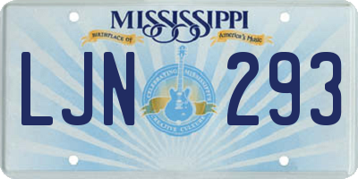 MS license plate LJN293