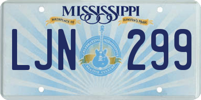 MS license plate LJN299