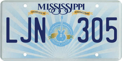 MS license plate LJN305