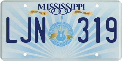 MS license plate LJN319